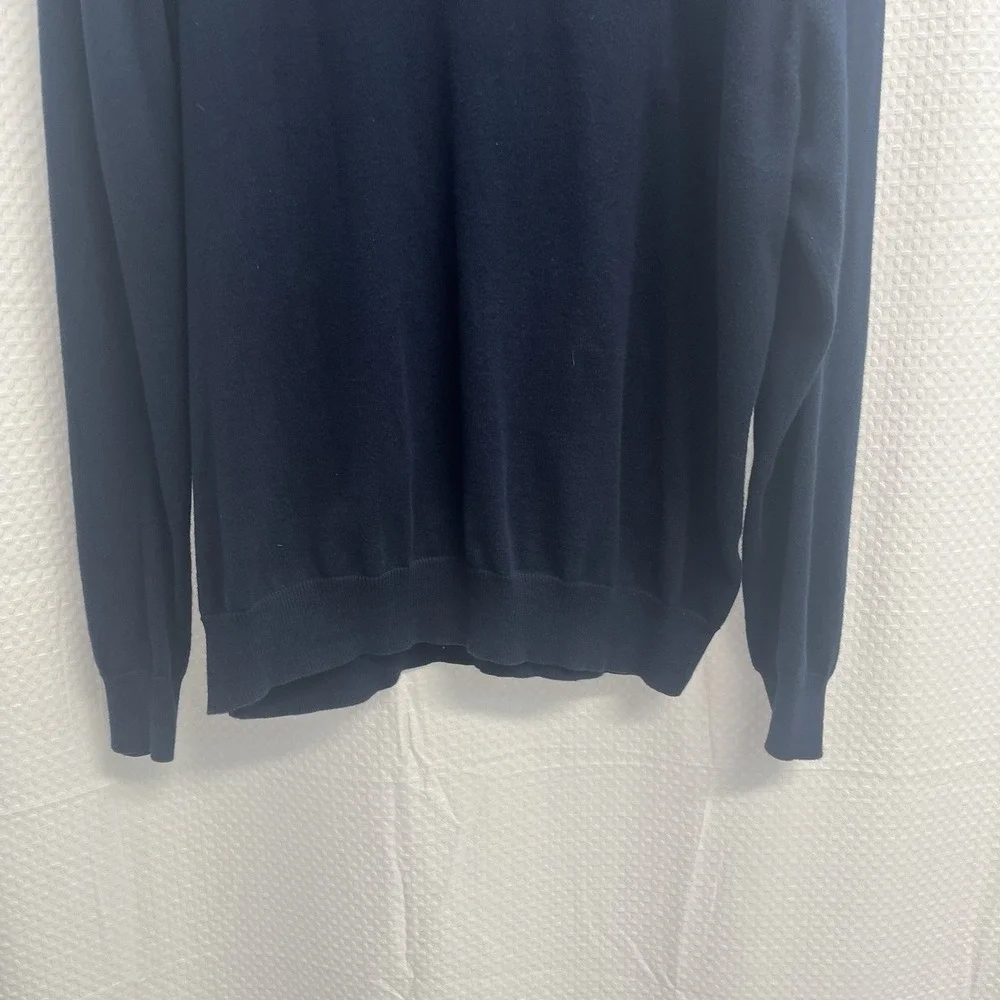 Jos. A. Bank Men's Navy Blue Pima Cotton 1/4 Zip Sweater Large Classic Golf